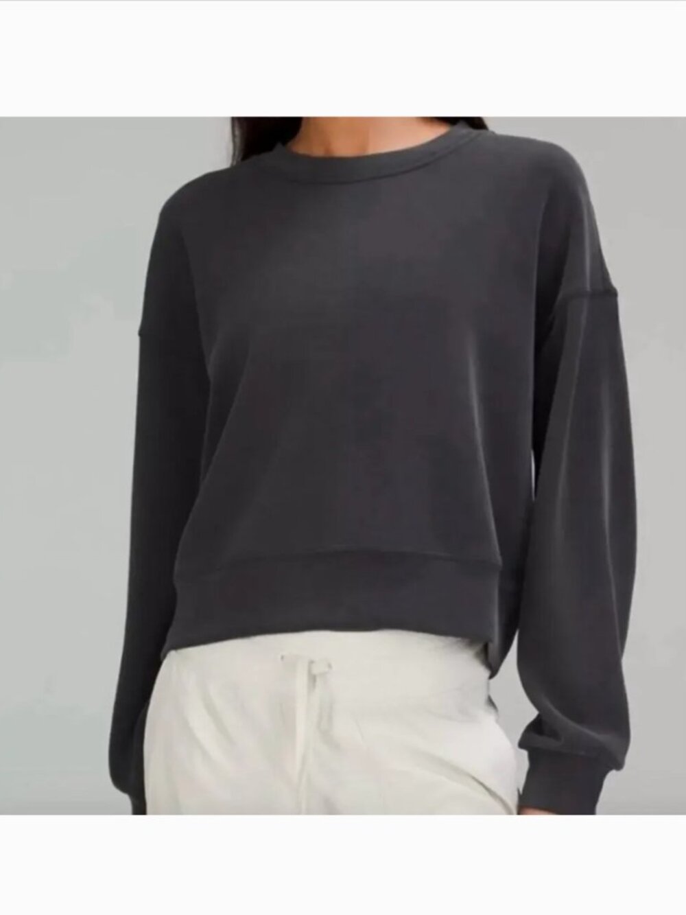 Lululemon Perfectly Oversized Crew Neck Sweatshirt Softstreme Gray Sz 6